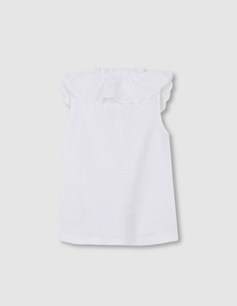 Blusa cuello bordado blanco roto