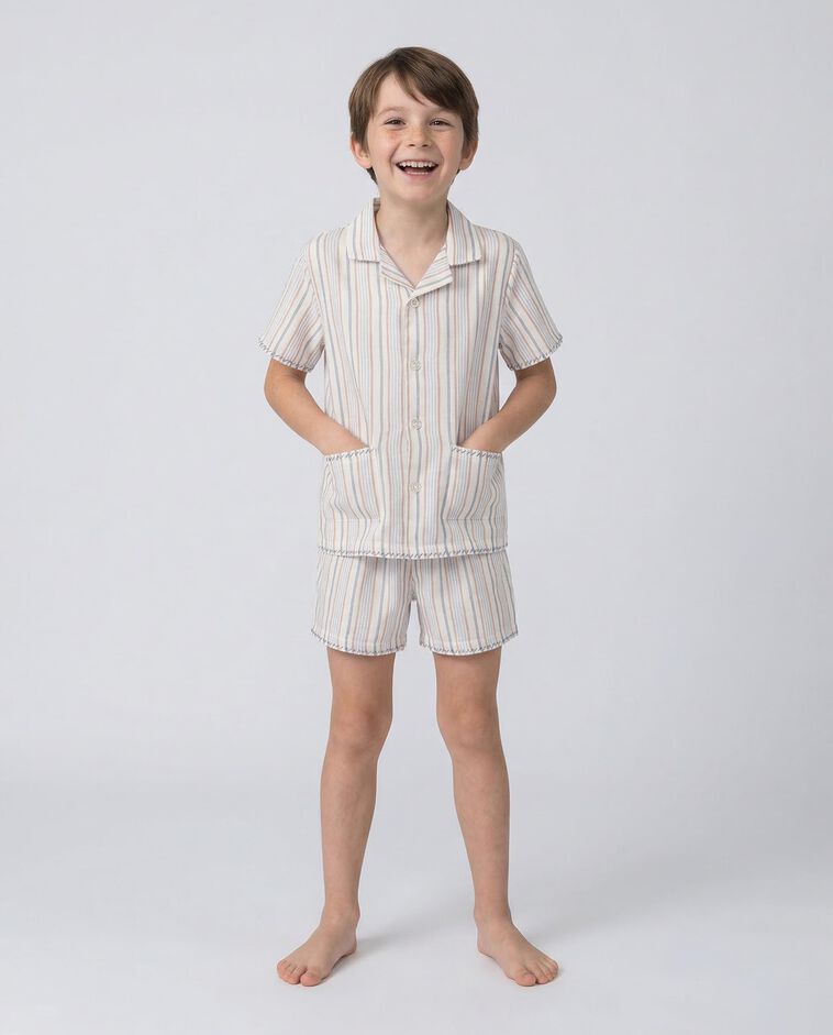 Pijama de rayas blanco