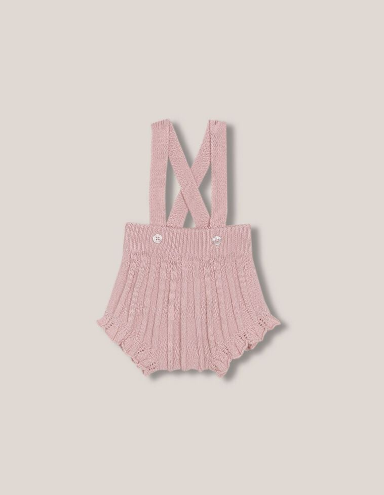 Bombacho de punto con volantes rosa