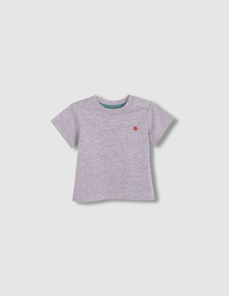 Camiseta estampado sol gris