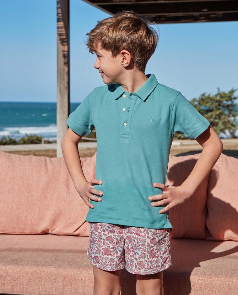 Ba&ntilde;ador estampado flor india beige claro