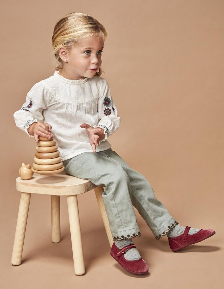 Pantalón bordados verde