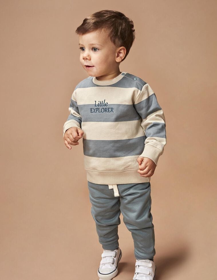 Sudadera de rayas azul claro