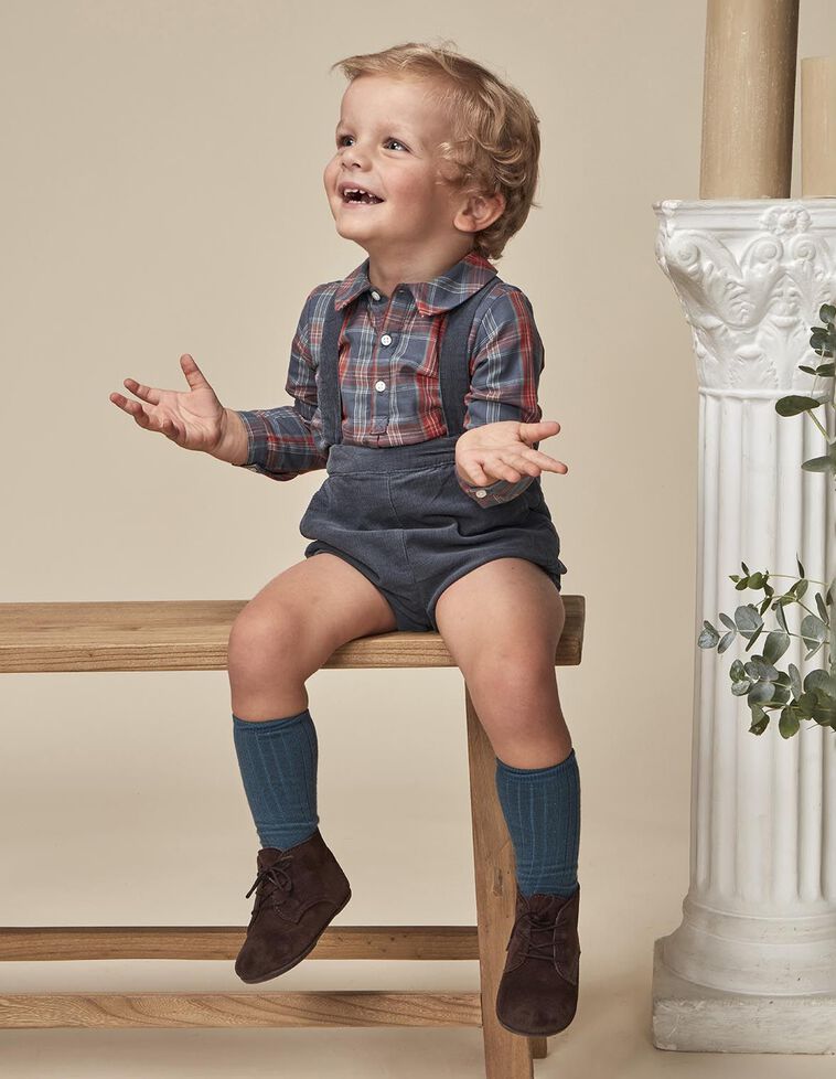 Camisa cuadro tartan azul claro