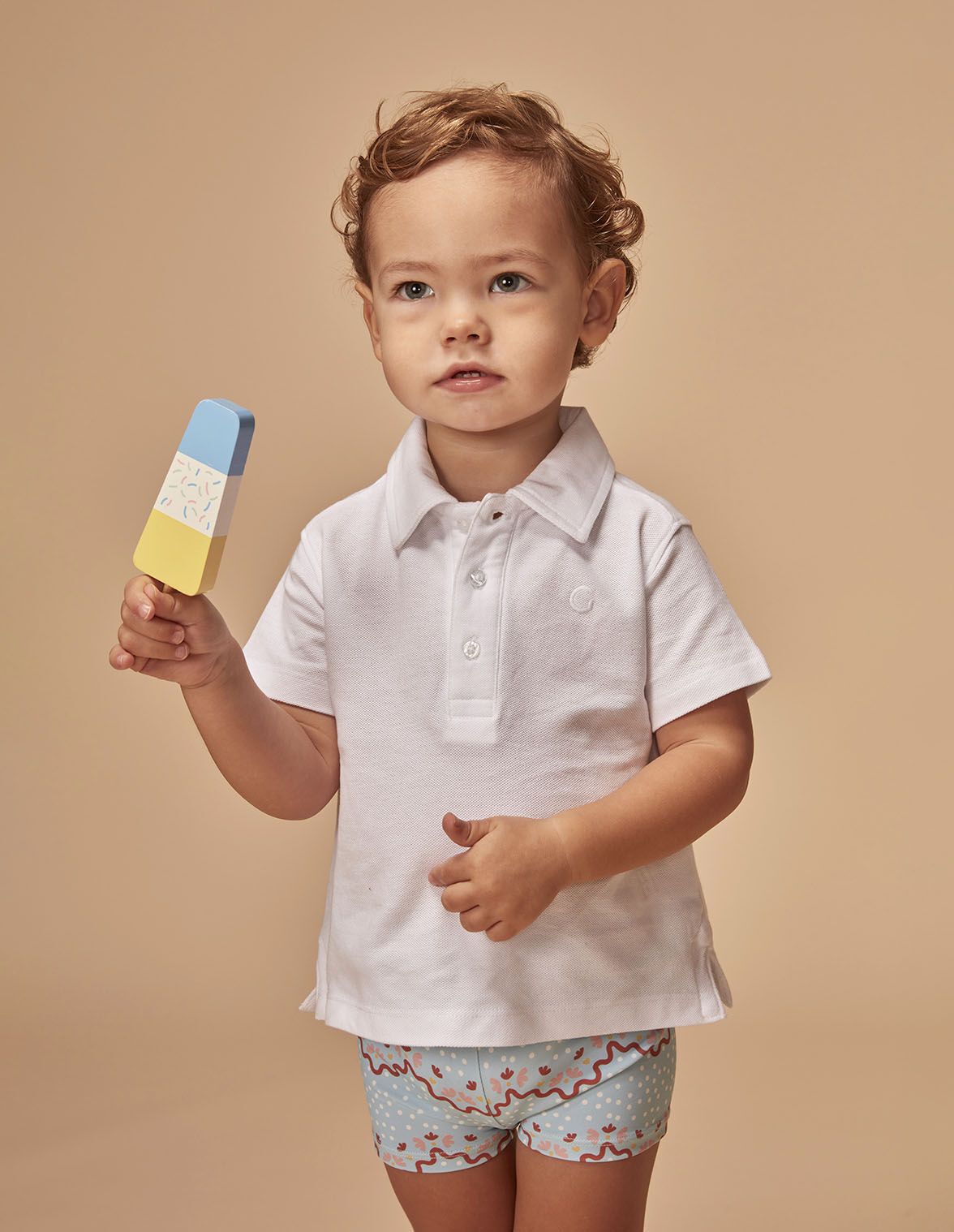 Polo basico blanco para nino bebe Gocco