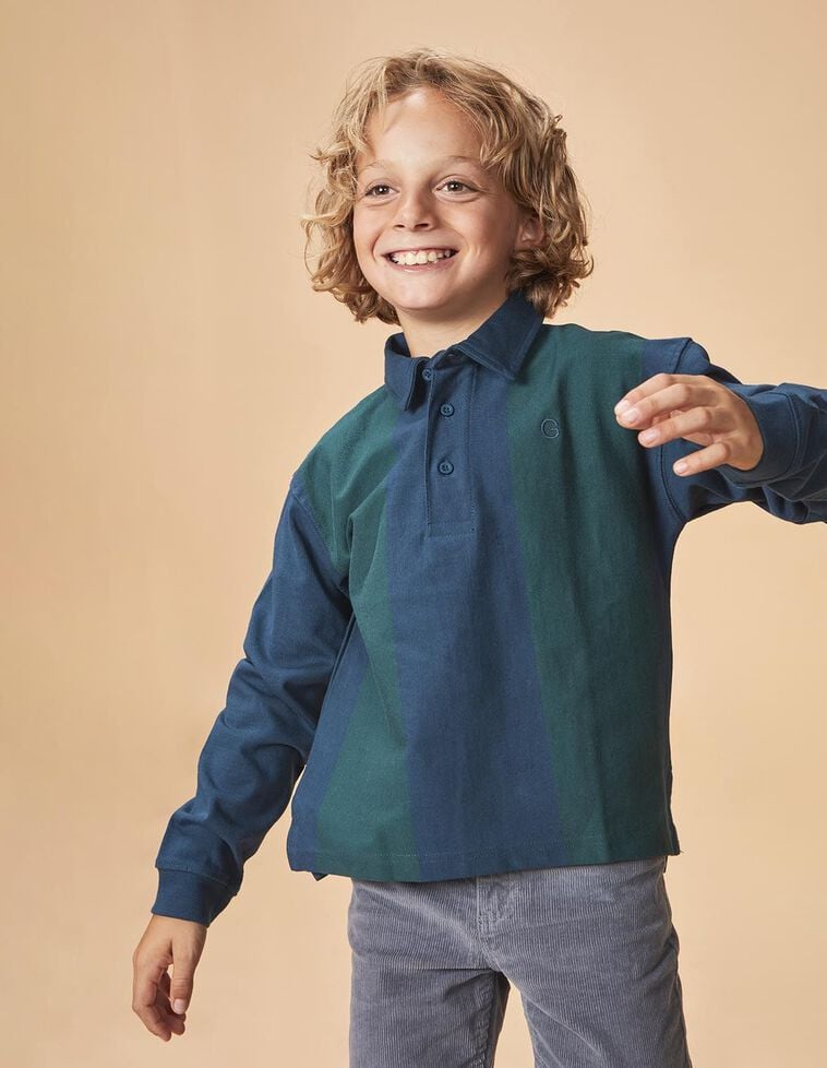 Polo de rayas verticales azul Polo de rayas verticales azul