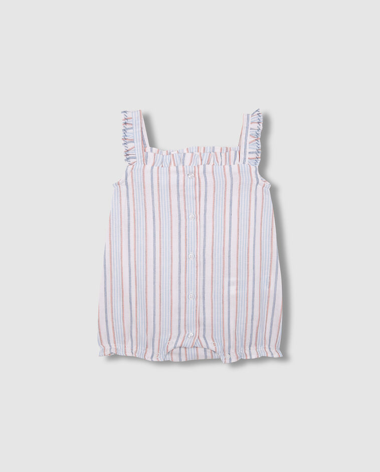 Pijama estampado rayas blanco