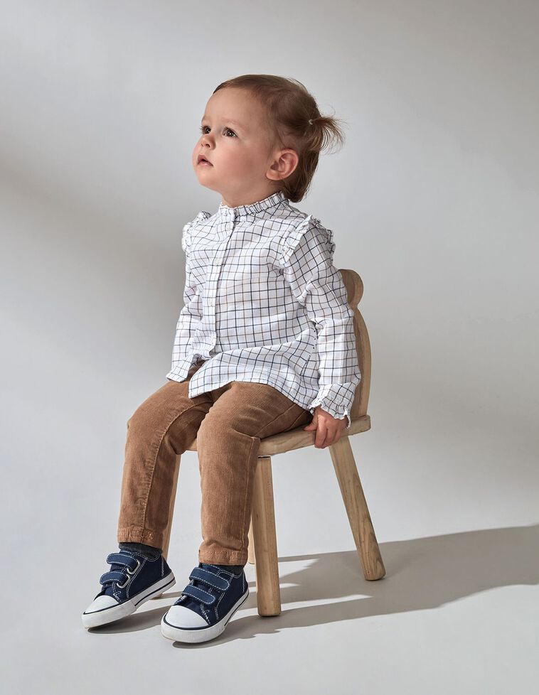 Camisa cuadros con volantitos