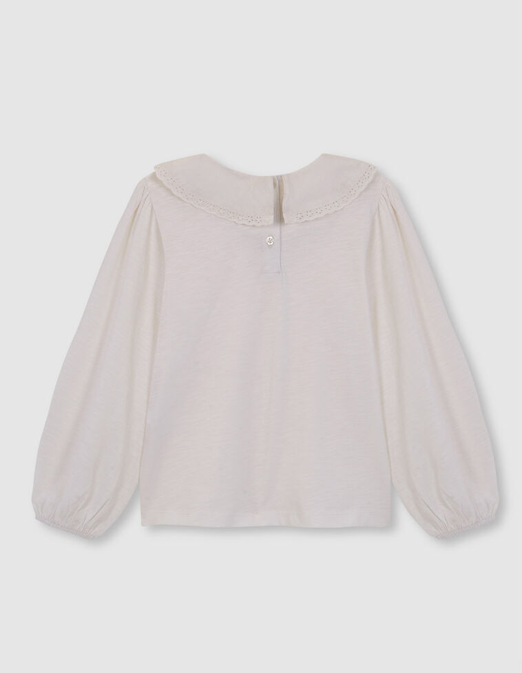 Camiseta Manga Larga Cuello Especial  Blanco Roto