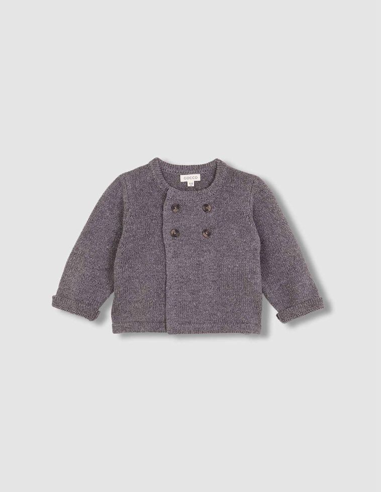 Chaqueta de punto gris con lana