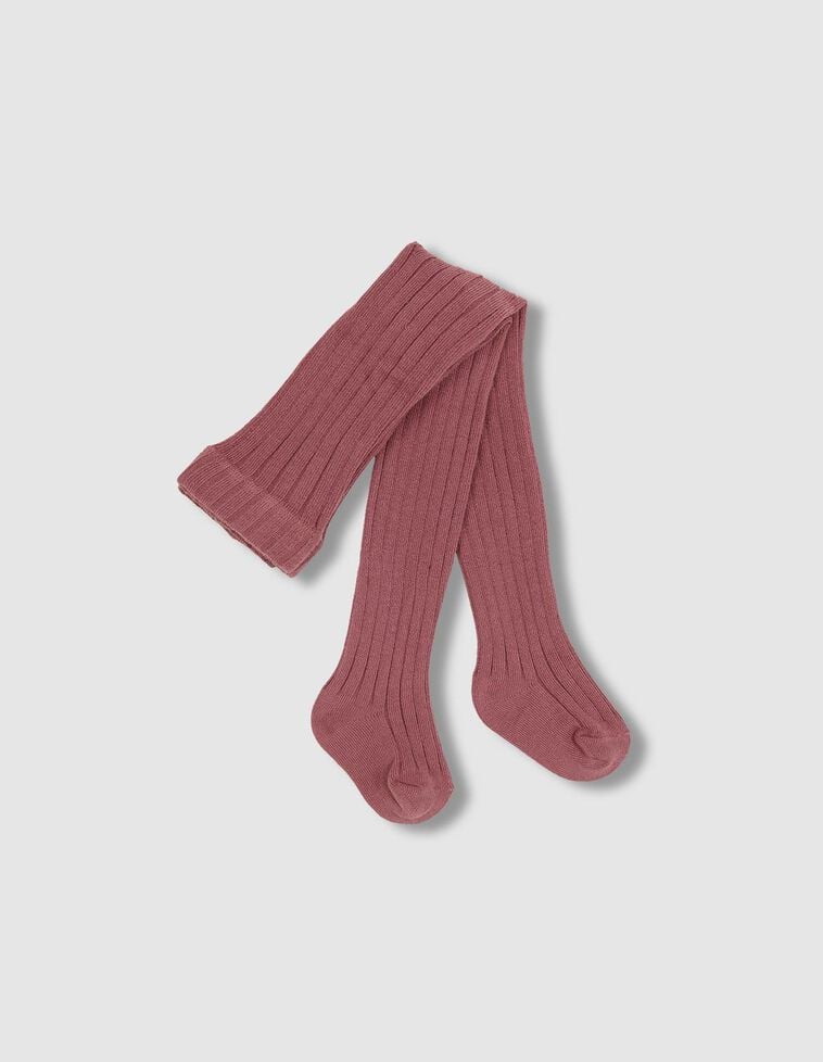 Leotardos de canalé rosa viejo