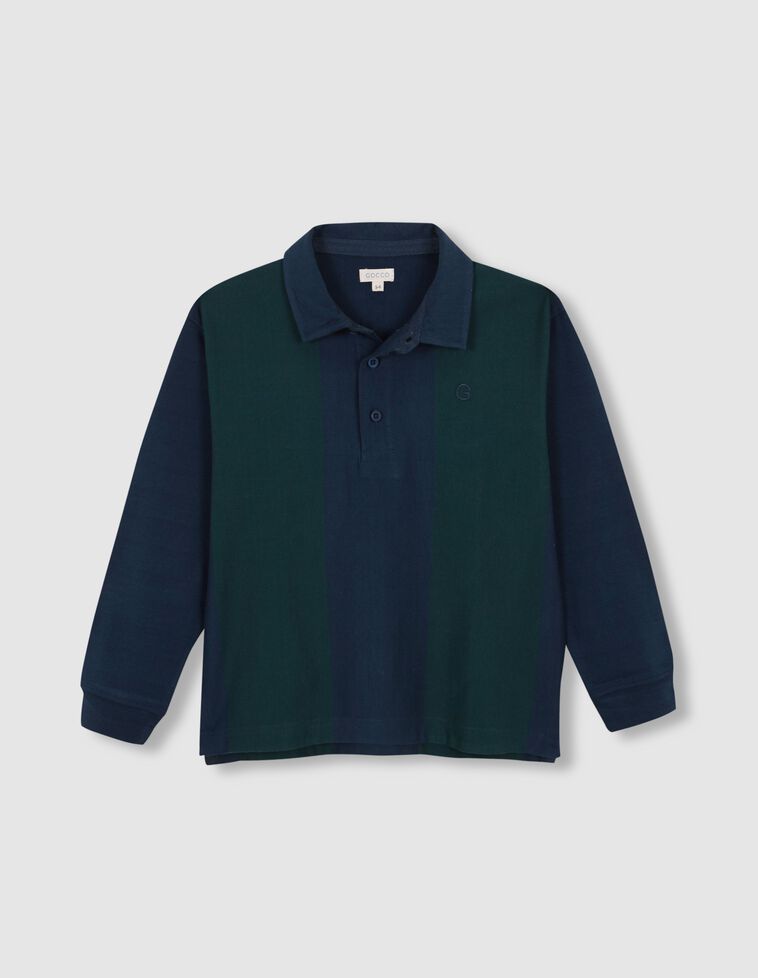 Polo de rayas verticales azul