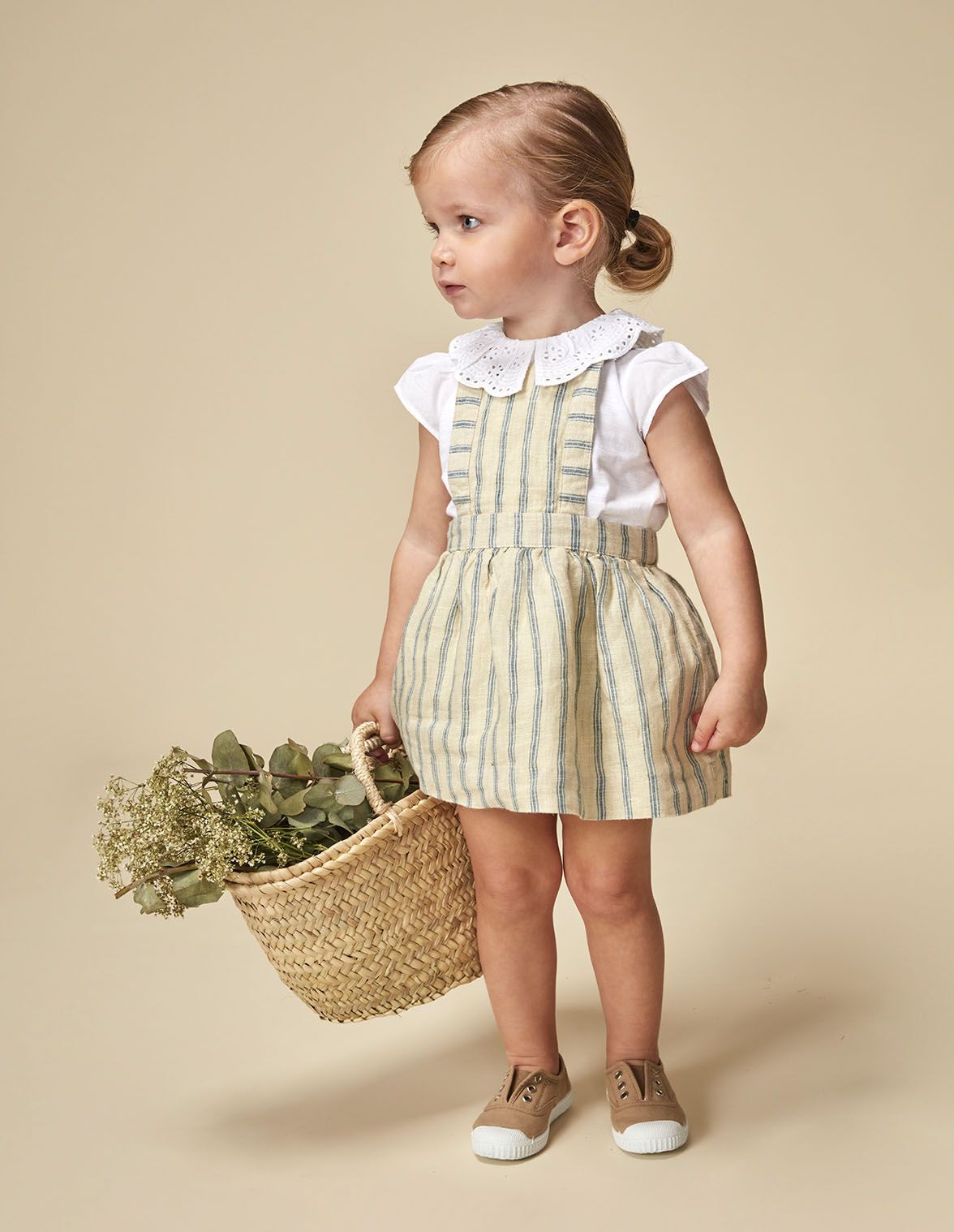Pichi de rayas piedra para nina bebe Gocco