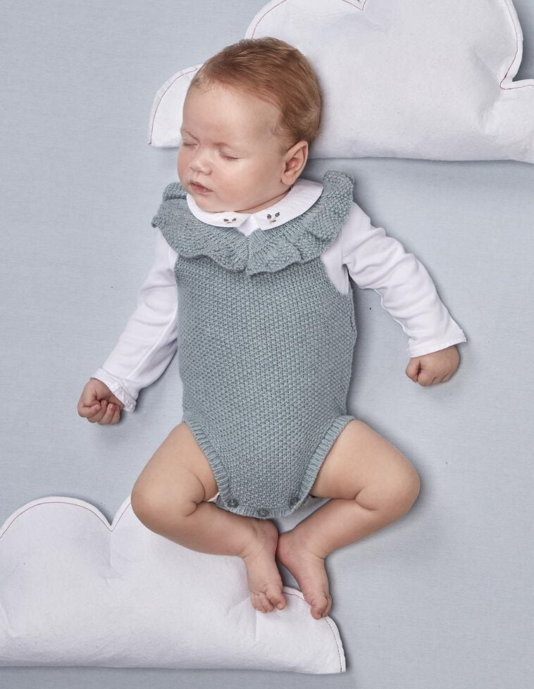 Ranita con lana volante azul