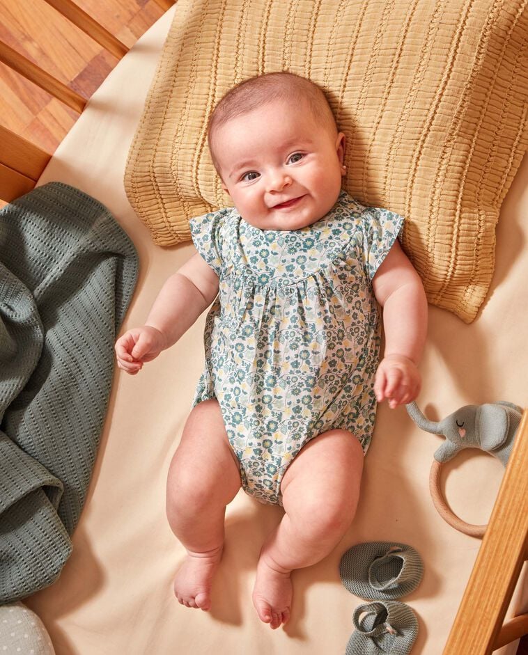 Ranita estampada flores blanco