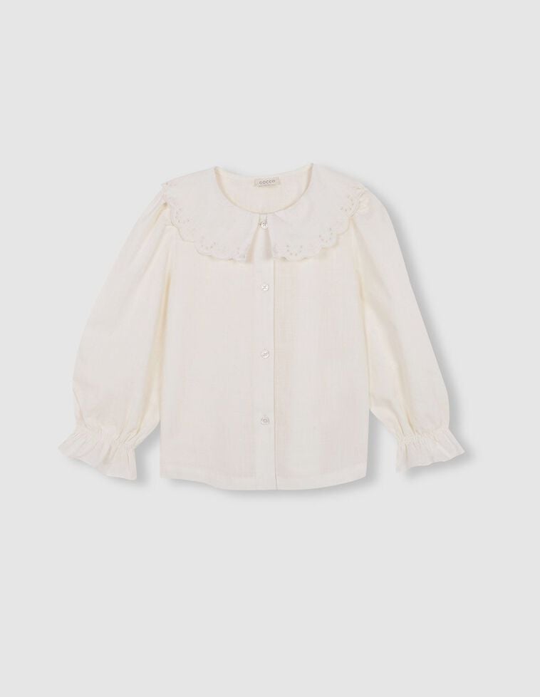 Blusa cuello ondas blanco