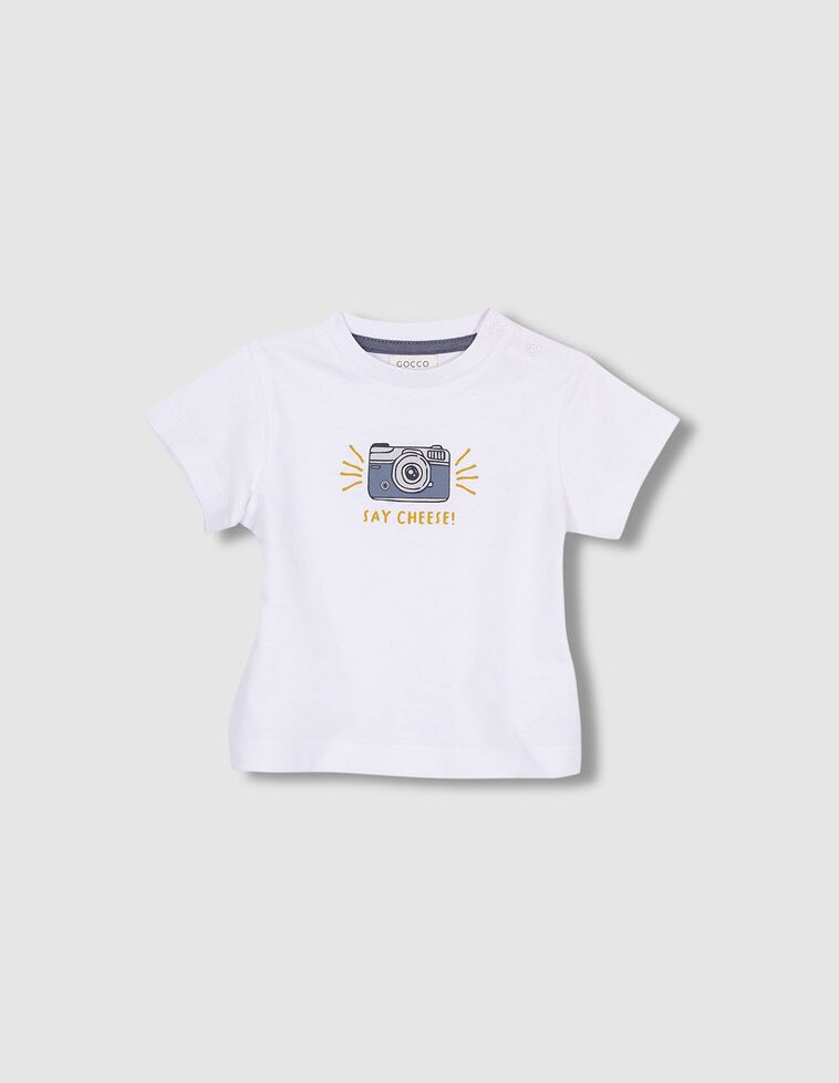Camiseta print cámaras blanco 