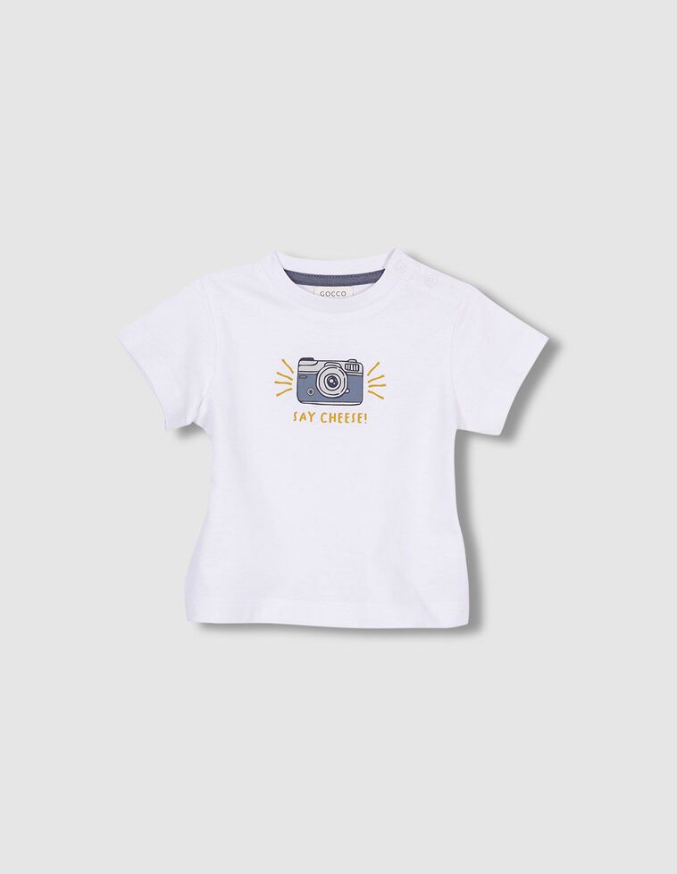 Camiseta print cámaras blanco 