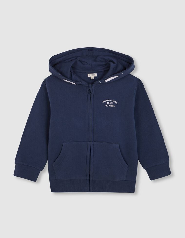 Sudadera con cremallera azul