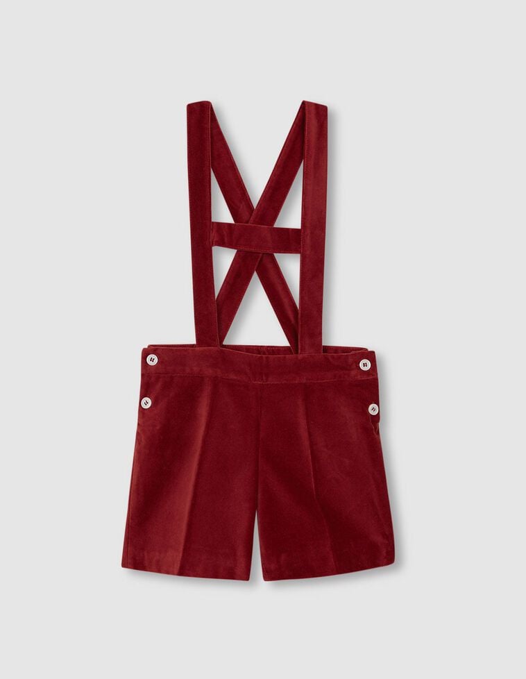 Pantalón corto de terciopelo granate