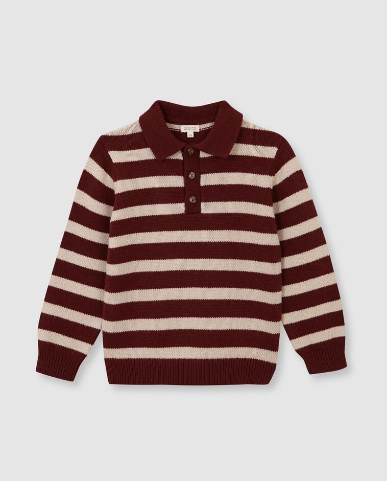 Jersey polo de rayas rojo ni&ntilde;o
