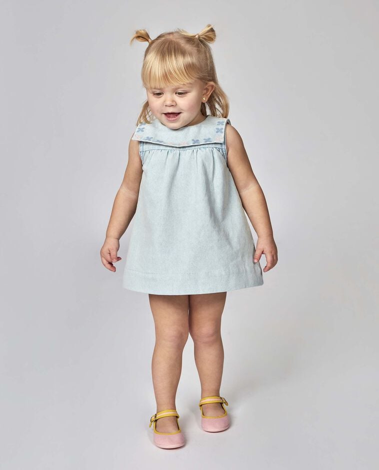Vestido denim con bordados denim