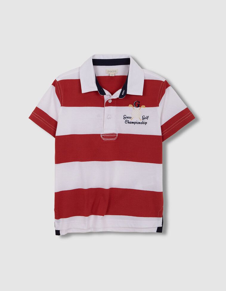 Polo parche rayas rojas