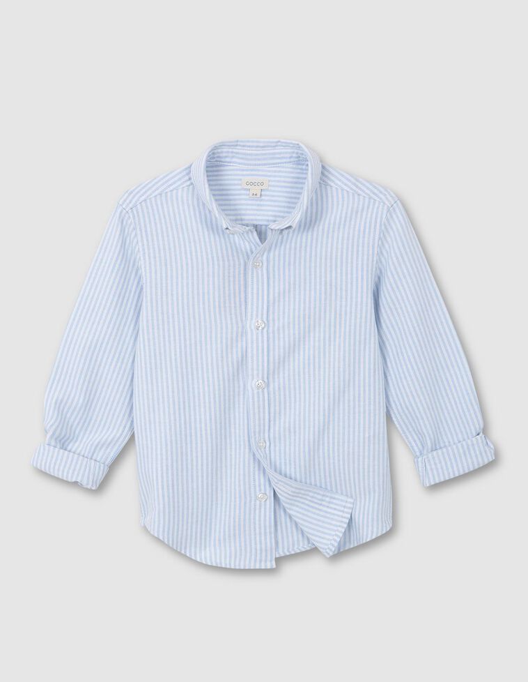 Camisa Oxford rayas azul claro