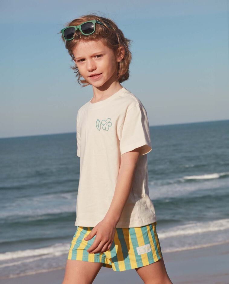 Camiseta con print blanco