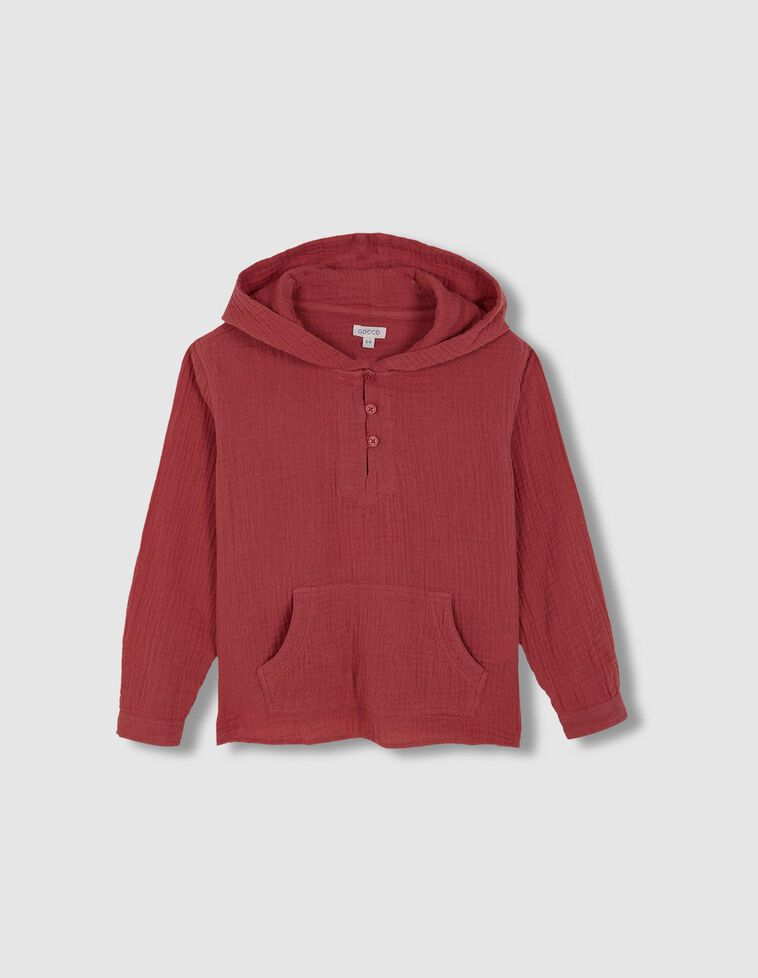 Sobrecamisa con bolsillo de canguro rosa