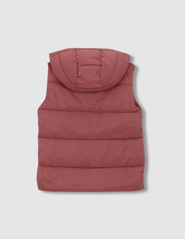 Chaleco Con Capucha Rosa Oscuro
