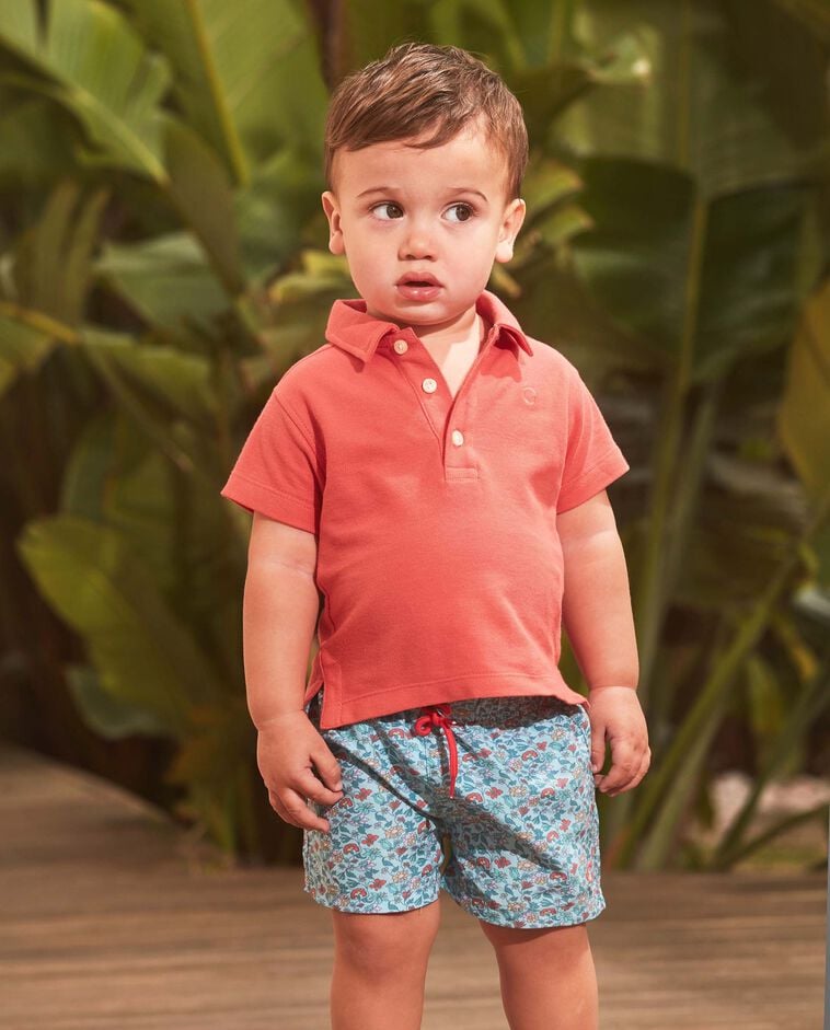 Ba&ntilde;ador estampado floral azul claro