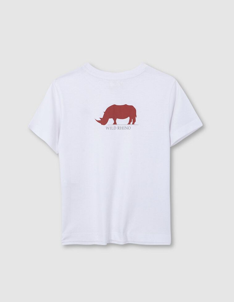 Camiseta blanca con estampado de rinoceronte 