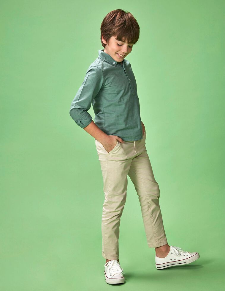 Camisa tapeta corta verdoso