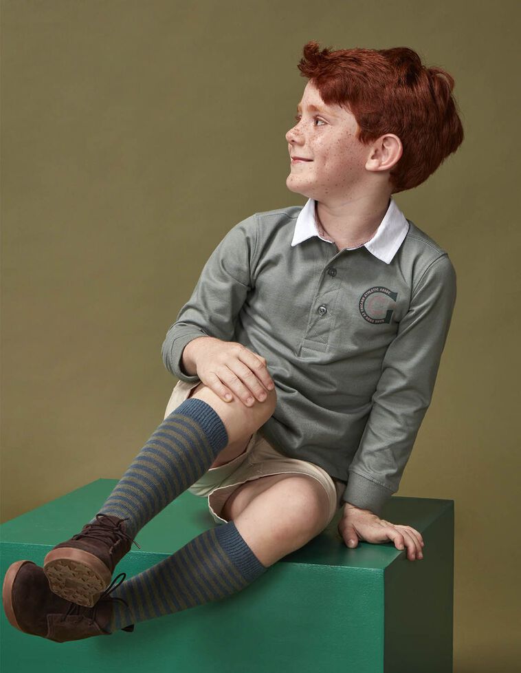 Polo de piqué liso verde oscuro