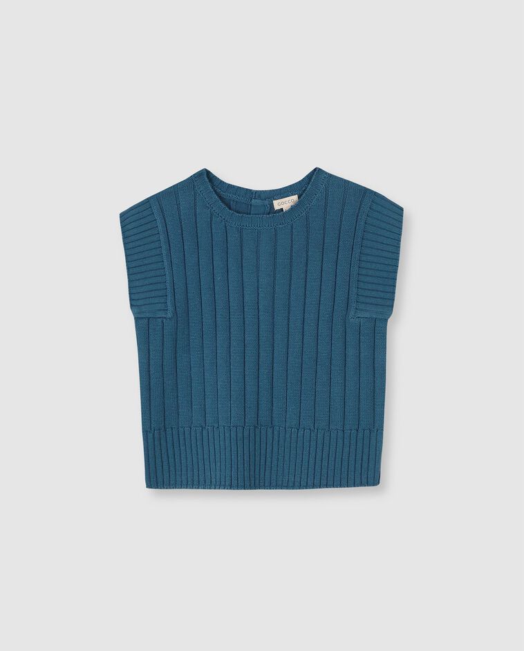 Chaleco de punto azul