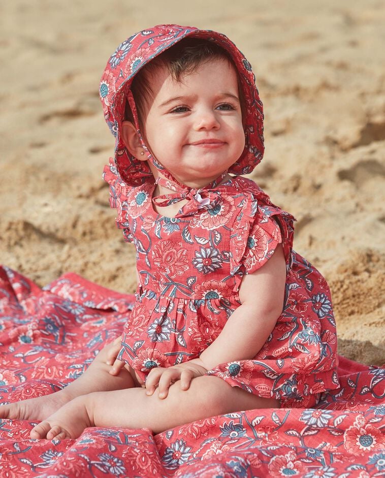 Vestido estampado flores rosa
