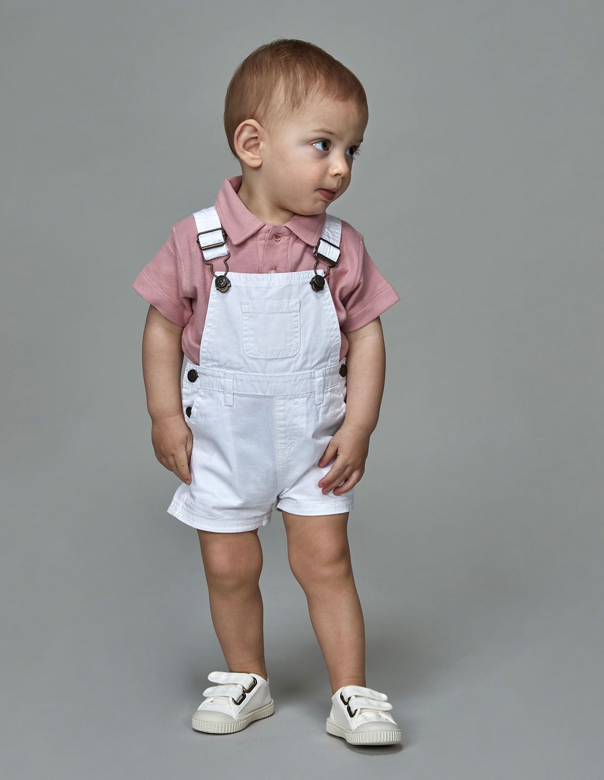 Polo detalles contraste rosa para nino bebe Gocco
