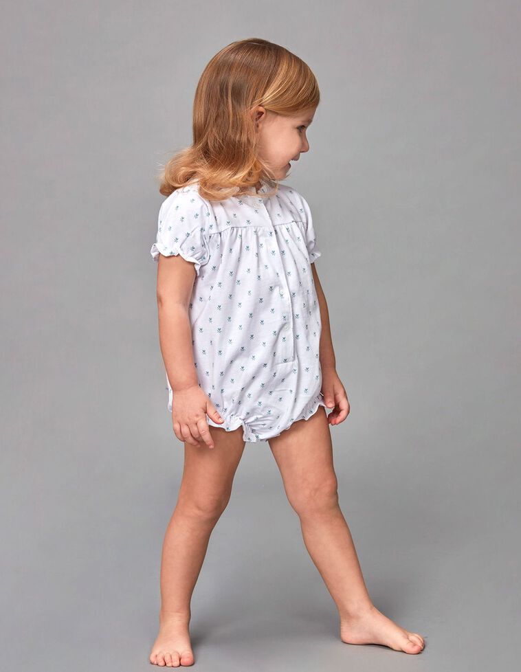 Pijama de jersey con estampado de flores 