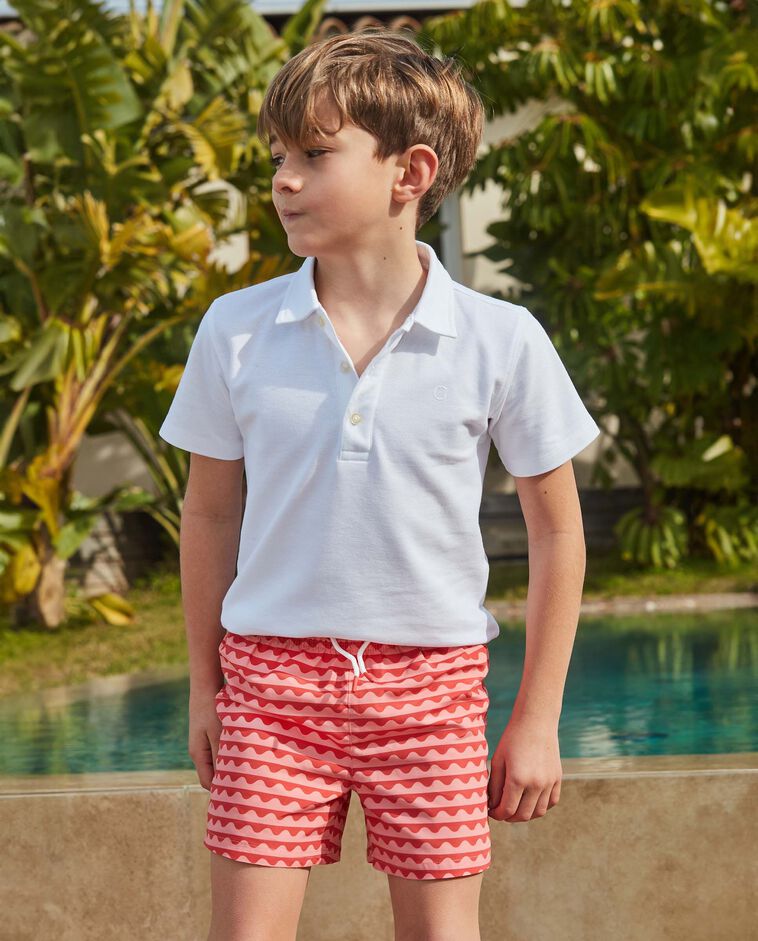 Polo b&aacute;sico de piqu&eacute; blanco