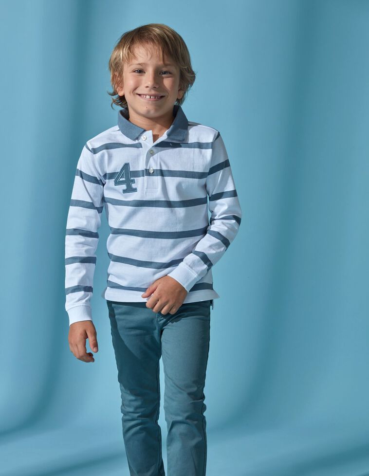 Polo rayas parche Niño | Gocco
