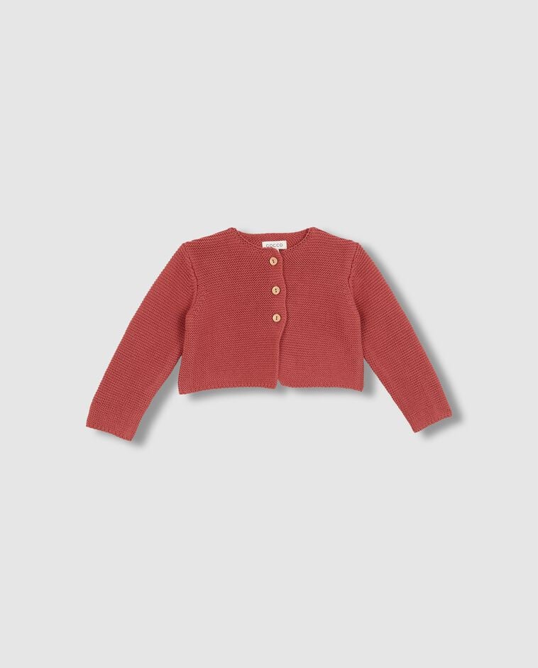 Chaqueta de punto manga larga rosa