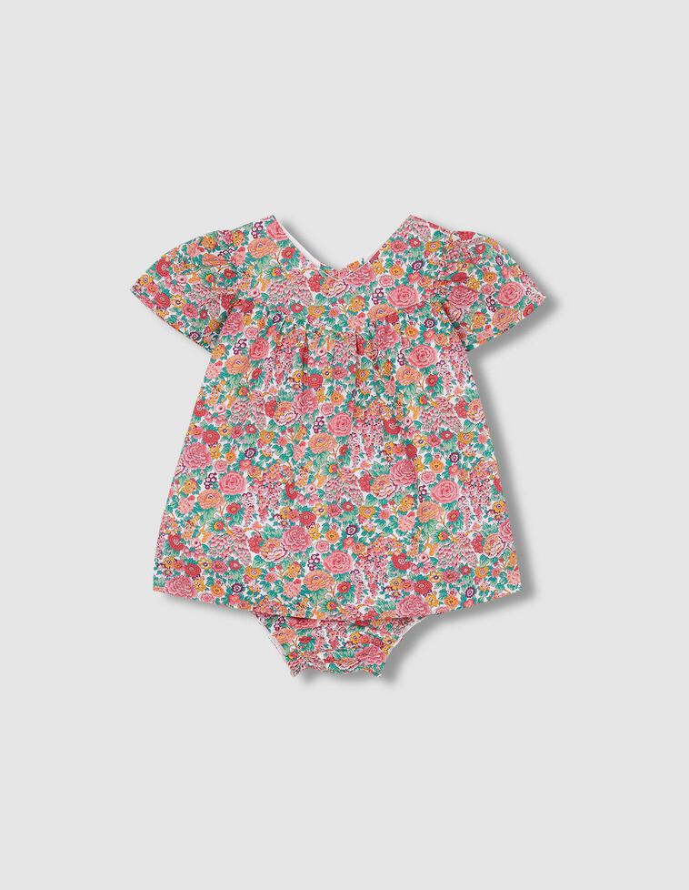 Vestido estampado de flor de Liberty rosa 