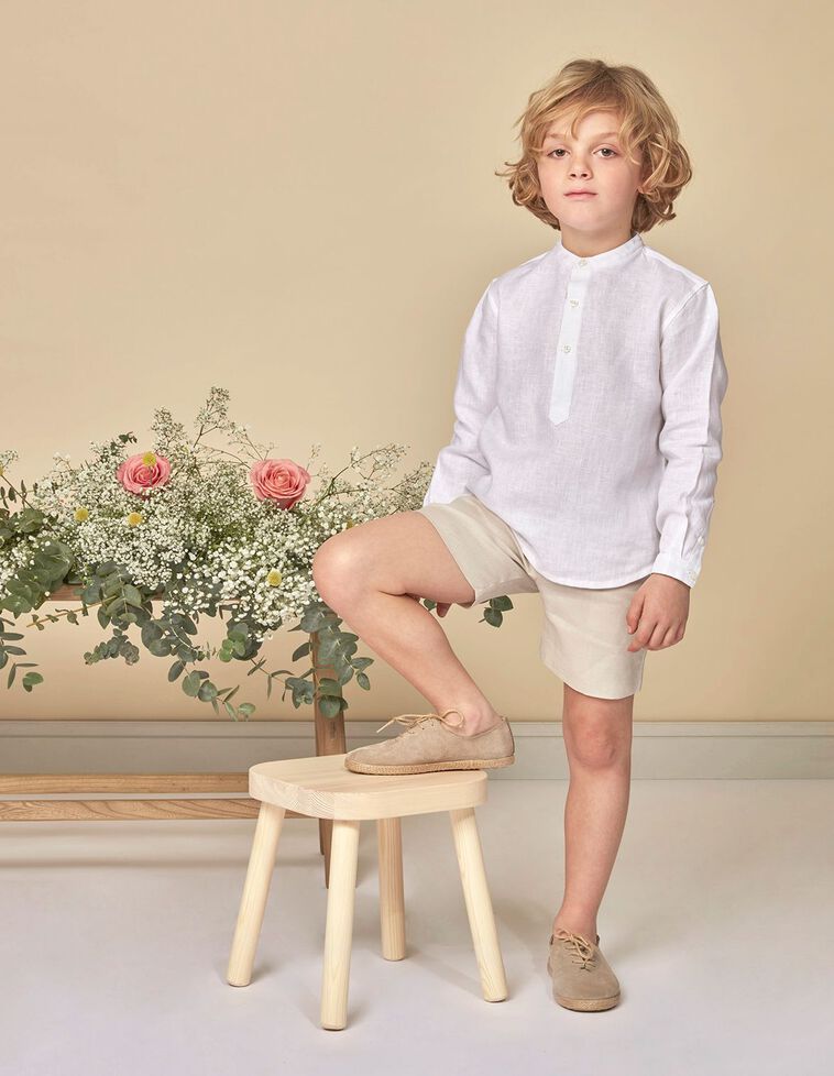 cesar internacional Día del Niño Camisa panadera lino blanca de niño | Gocco