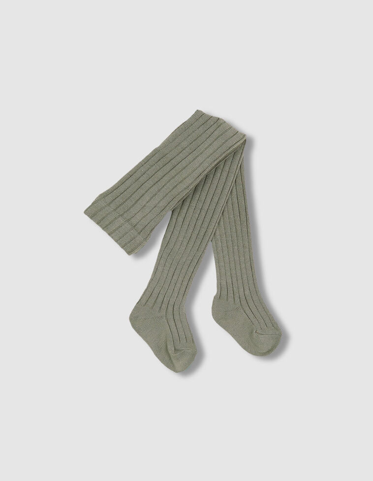 Leotardos de canalé verde suave