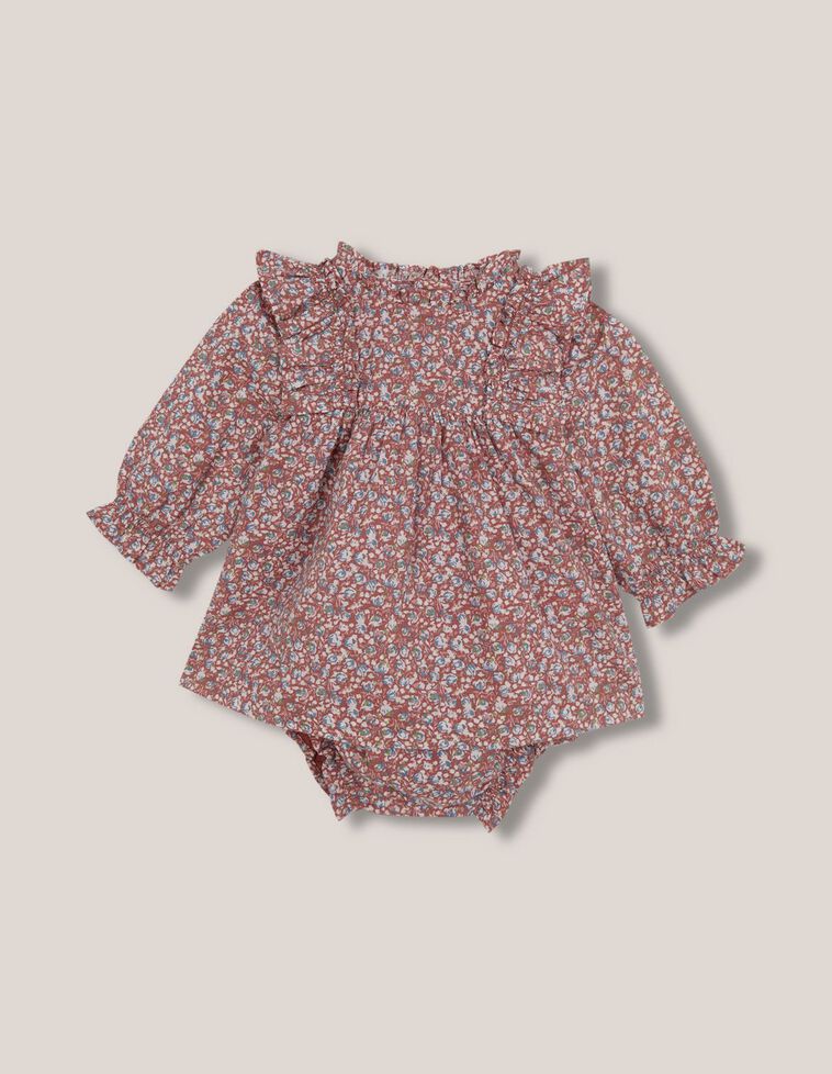 Vestido estampado granate