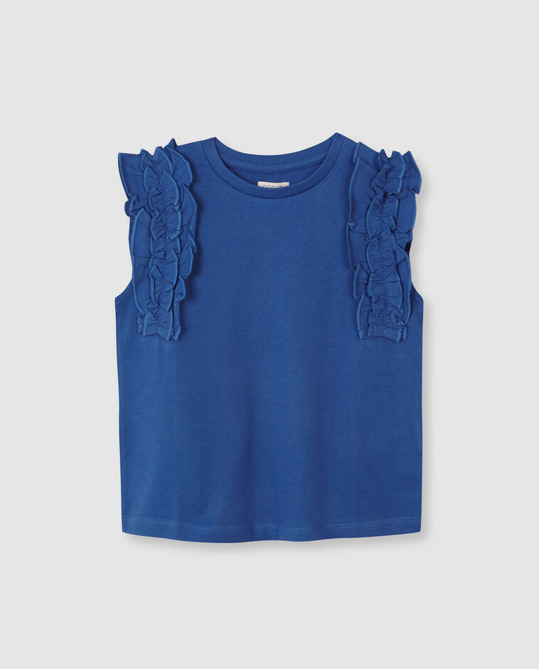 Camiseta triple volante azul