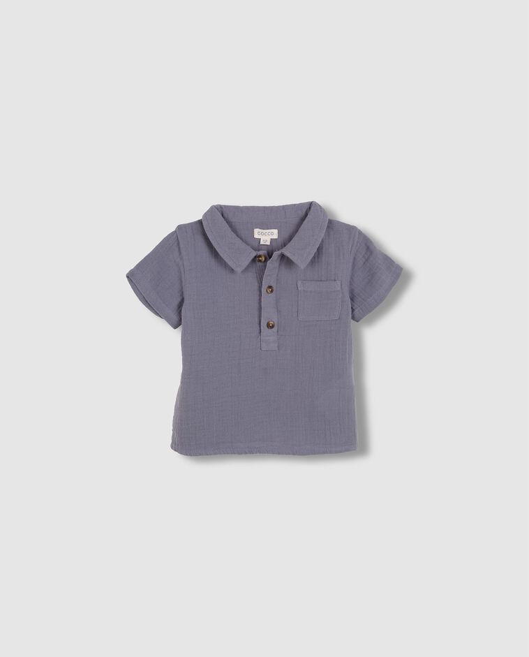 Camisa de gasa azul