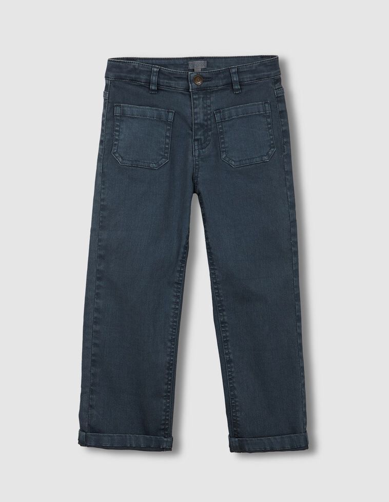Pantalon de sarga con bolsillos delanteros y espalda verde