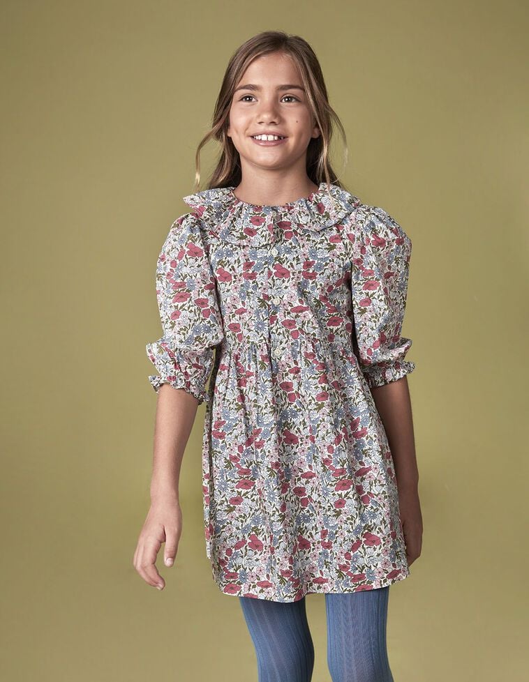 Vestido estampado liberty blanco